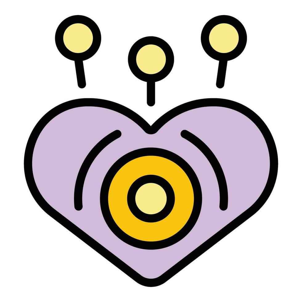 corazón meditación icono vector plano