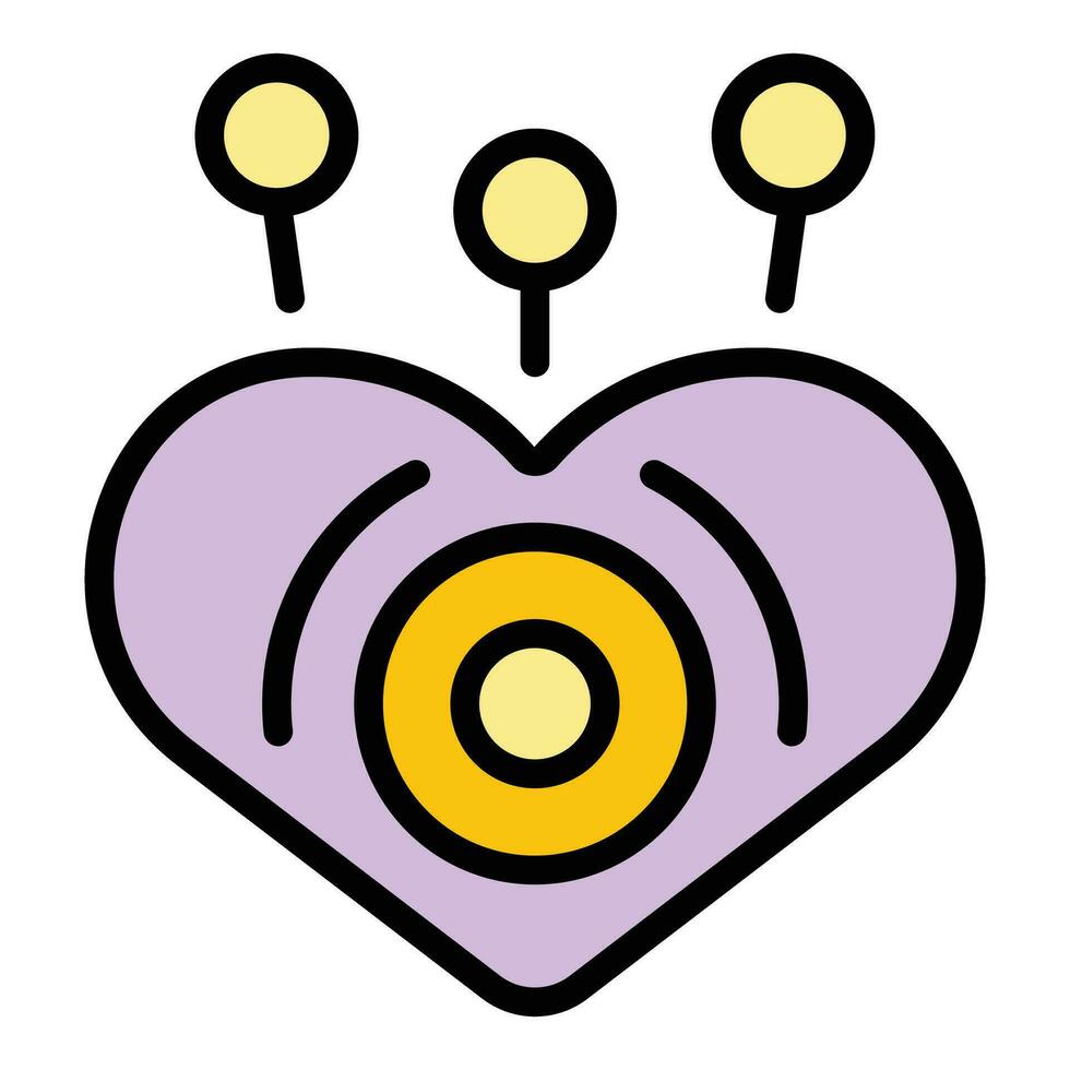 Heart meditation icon vector flat