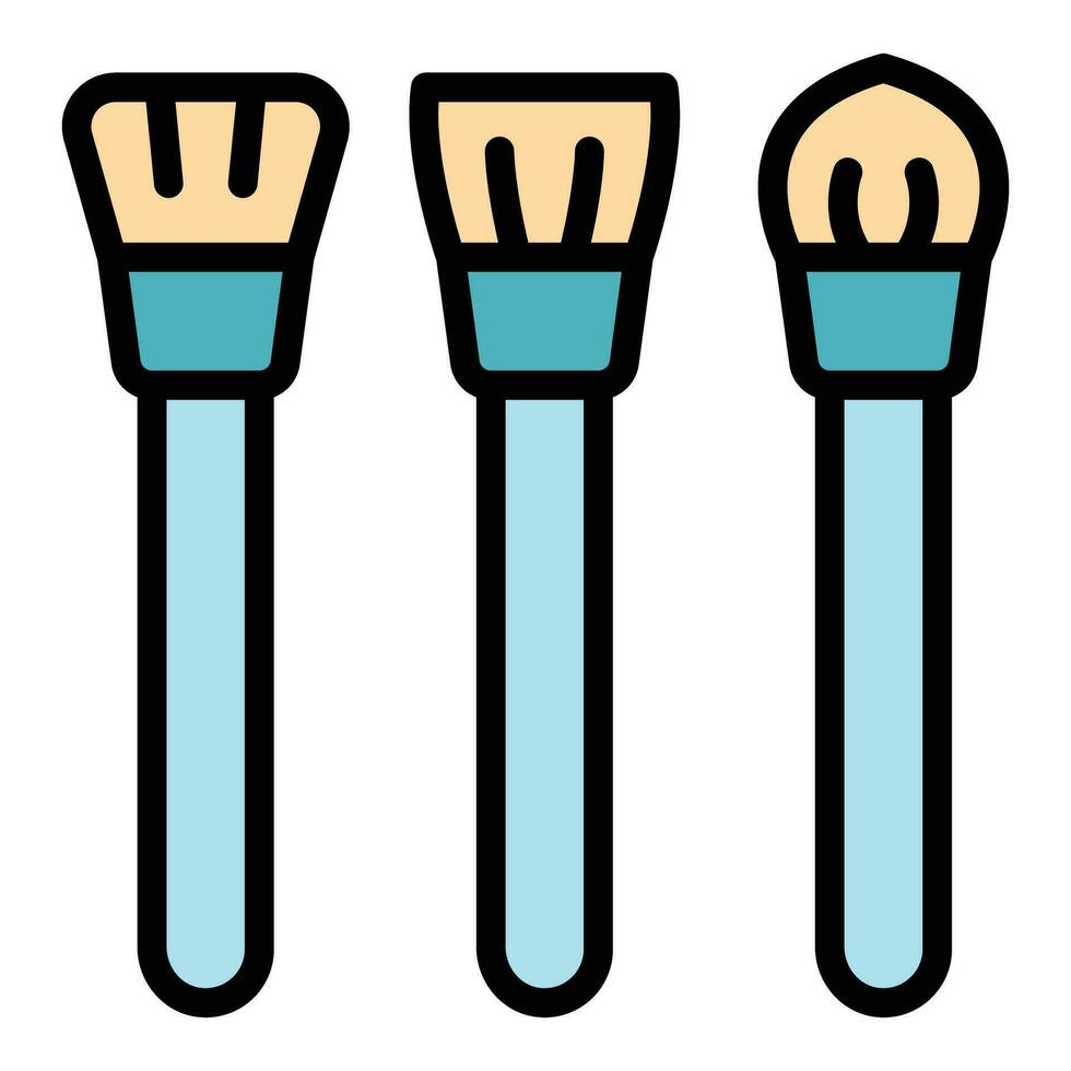 Foundation brush kit icon vector flat