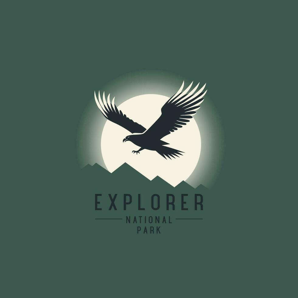 minimalista nacional parque logo diseño, un altísimo águila en vuelo vector