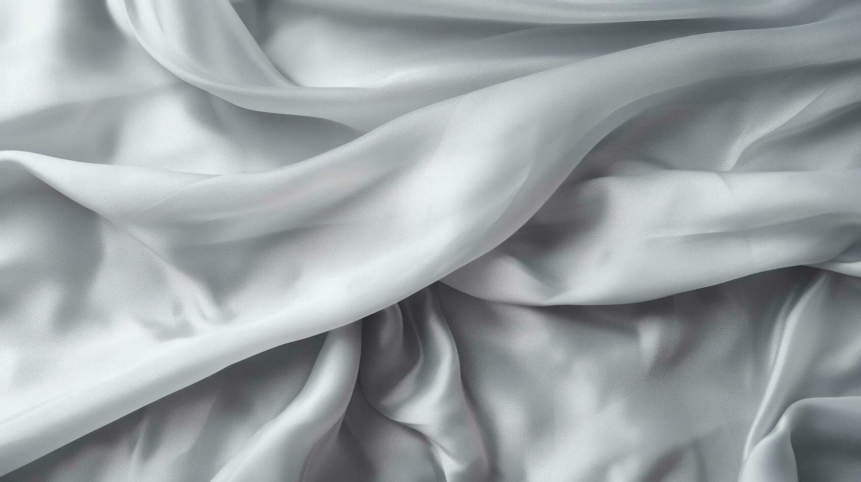Closeup of white crumpled paper, light gray luxury texture abstract background, Generative ai. photo