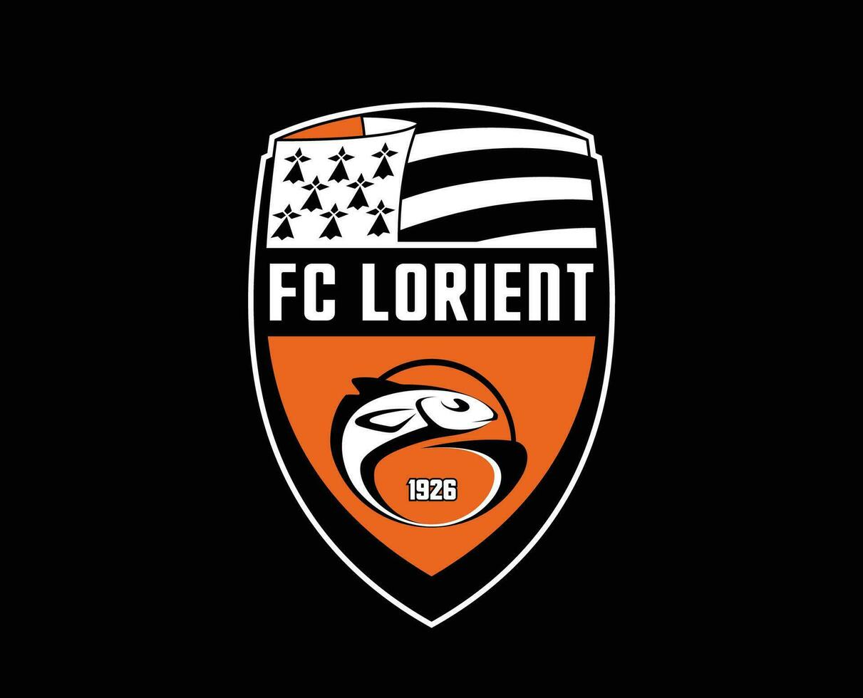 FC Lorient Club Logo Symbol Ligue 1 Football French Abstract Design Vector Illustration With Black Background
