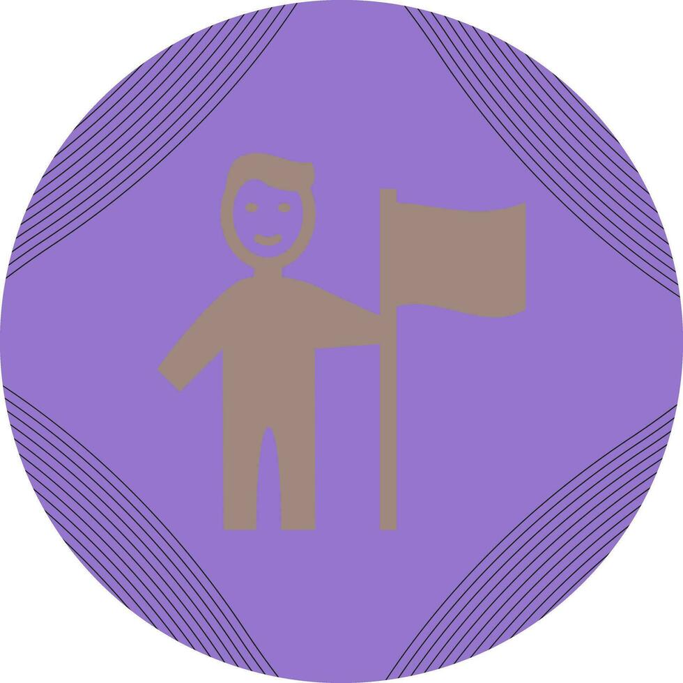 Man setting Flag Vector Icon