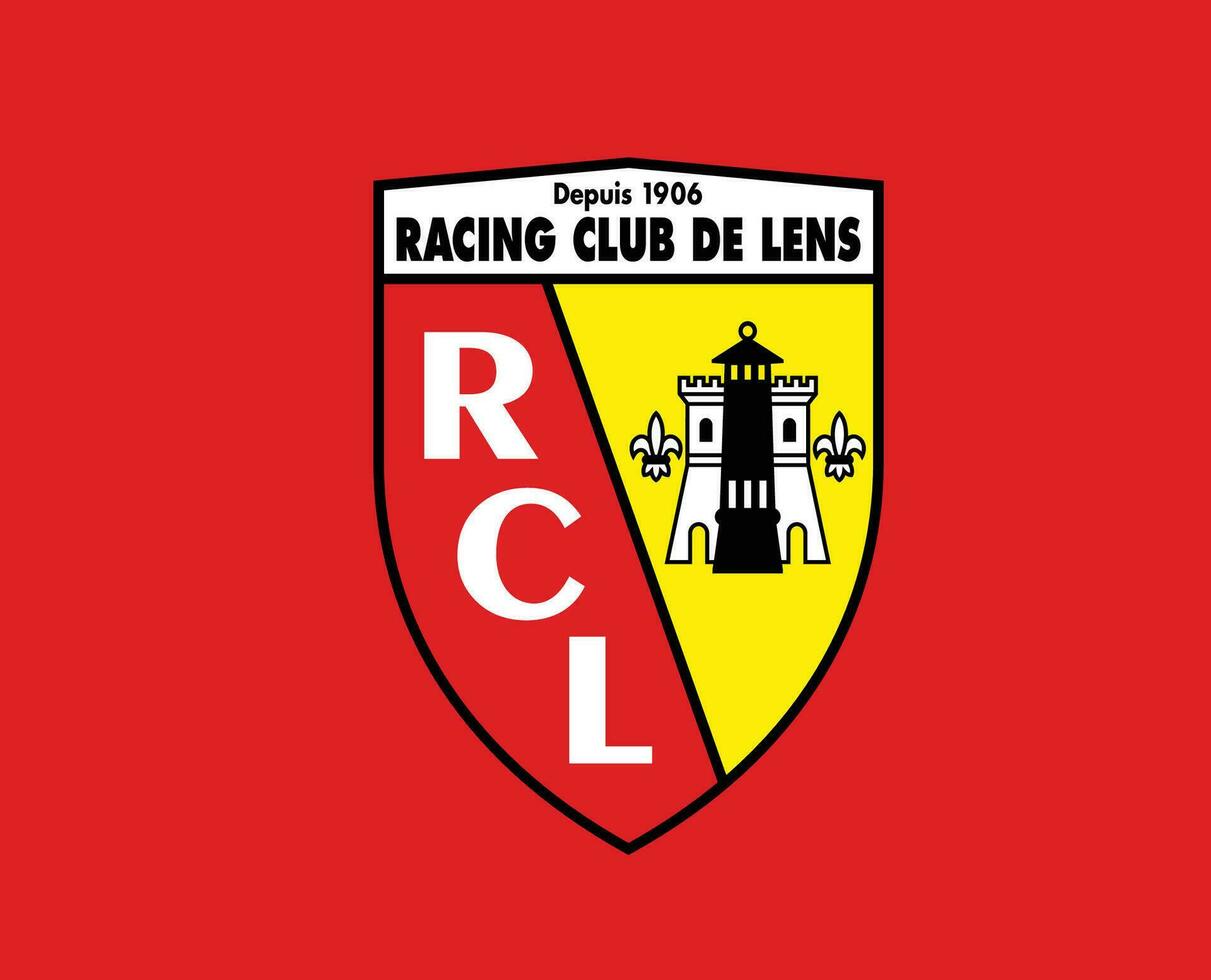 lente club logo símbolo liga 1 fútbol americano francés resumen diseño vector ilustración con rojo antecedentes