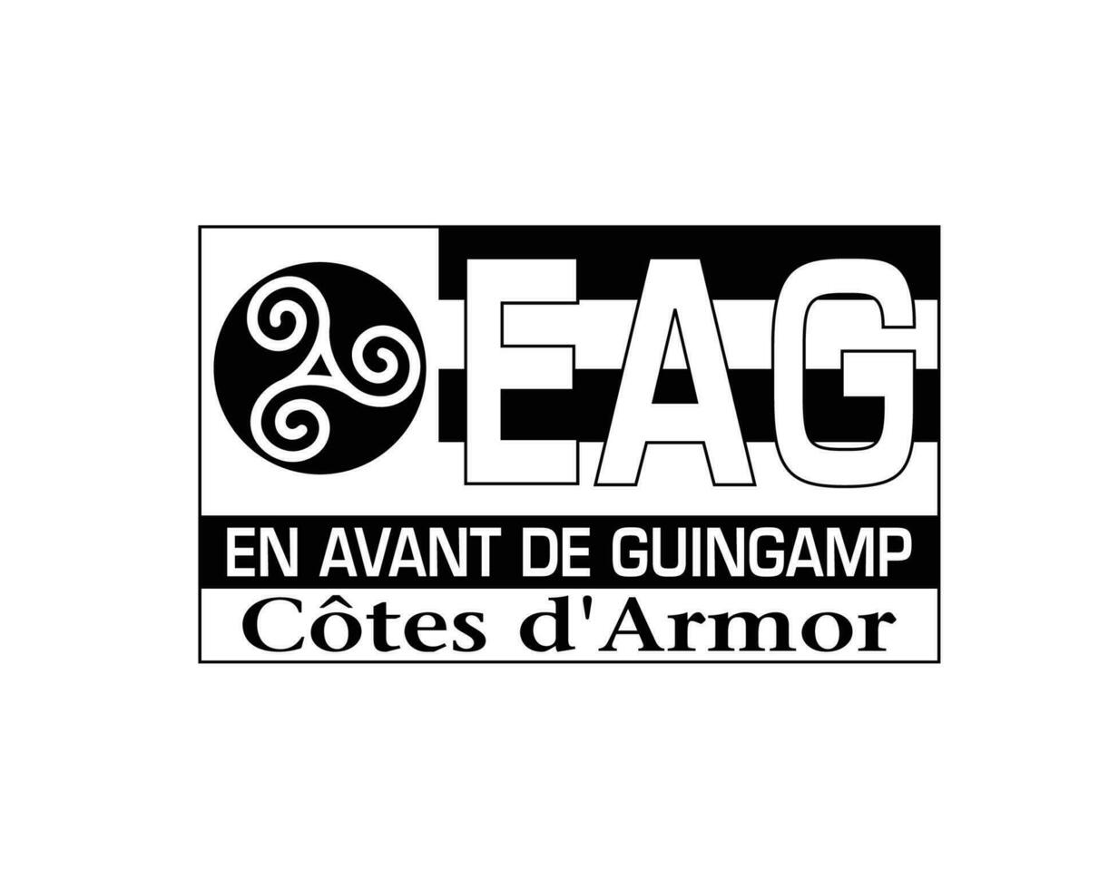 EA Guingamp Club Logo Symbol Black Ligue 1 Football French Abstract Design Vector Illustration