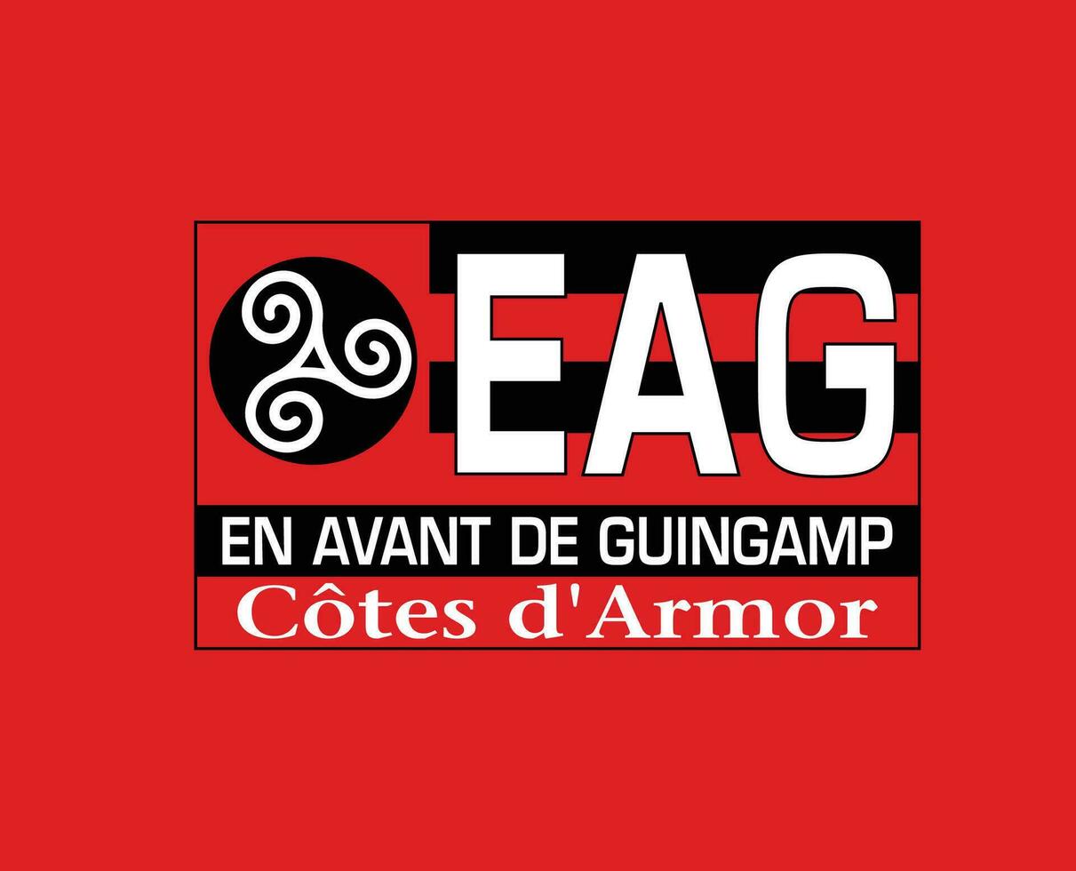 ea Guingamp club logo símbolo liga 1 fútbol americano francés resumen diseño vector ilustración con rojo antecedentes