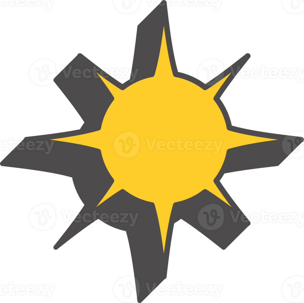 Abstract geometric element. Neobrutalism graphic shape. Minimal groovy Y2k retro sticker. Retro star. png