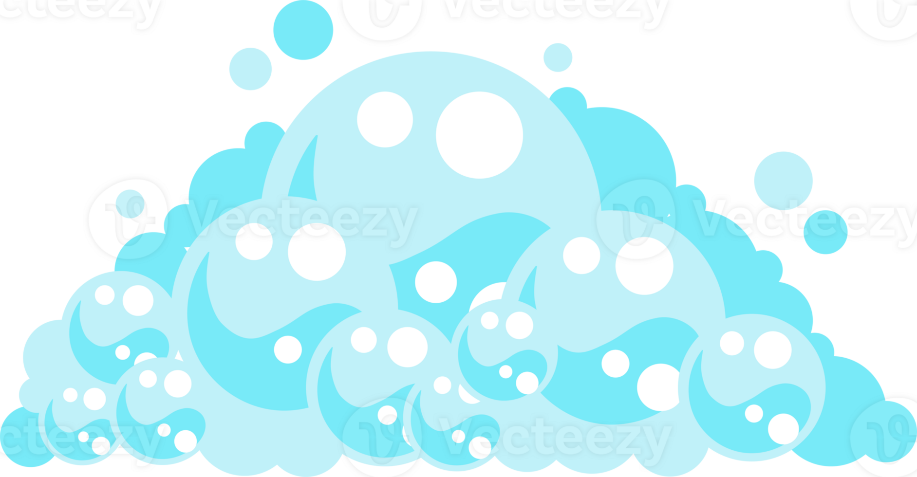 Soap foam bubbles. Cartoon bath suds of shampoo. png