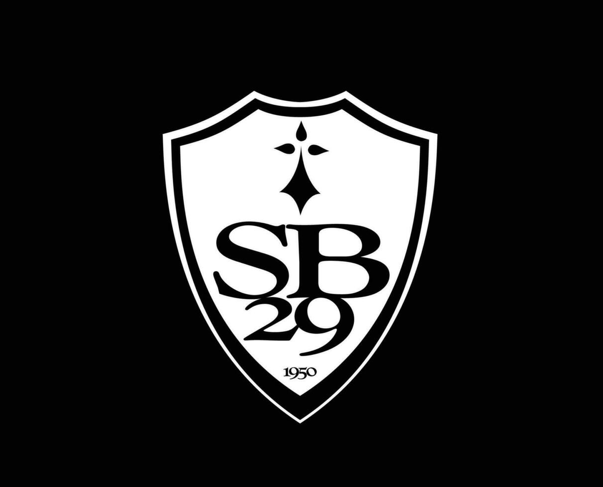 estadio brestois club símbolo logo blanco liga 1 fútbol americano francés resumen diseño vector ilustración con negro antecedentes