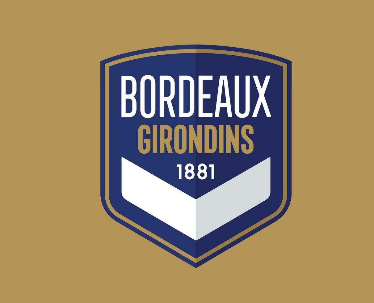 Bordeaux Club Logo Symbol Ligue 1 Football French Abstract Design Vector Illustration With Brown Background