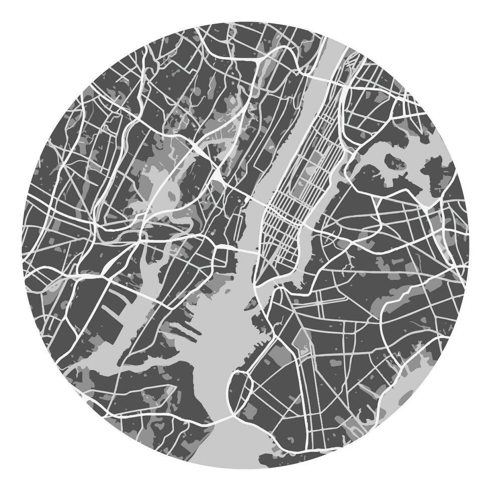 Vector illustration. Urban city map of New York City, USA.