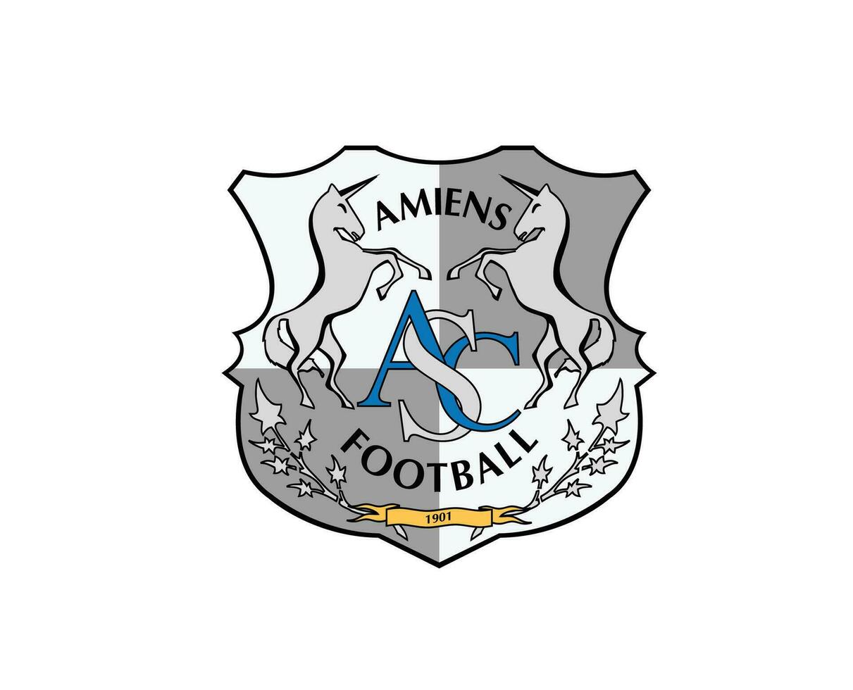 amiens club símbolo logo liga 1 fútbol americano francés resumen diseño vector ilustración