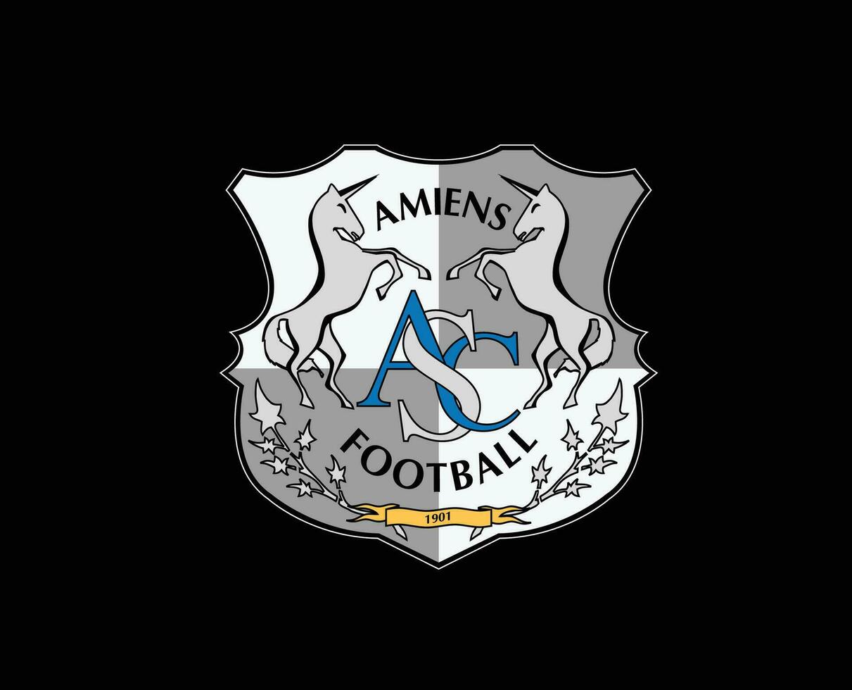 amiens club símbolo logo liga 1 fútbol americano francés resumen diseño vector ilustración con negro antecedentes