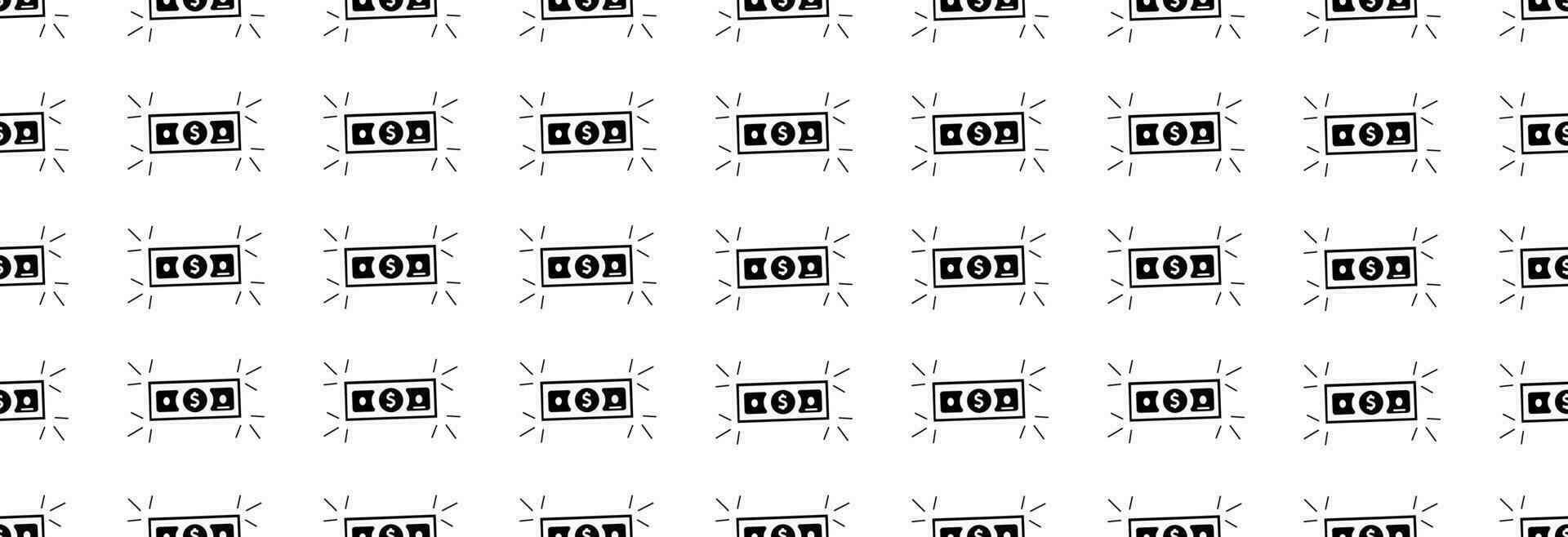 A lot of money in a black outline located on a white background. vector