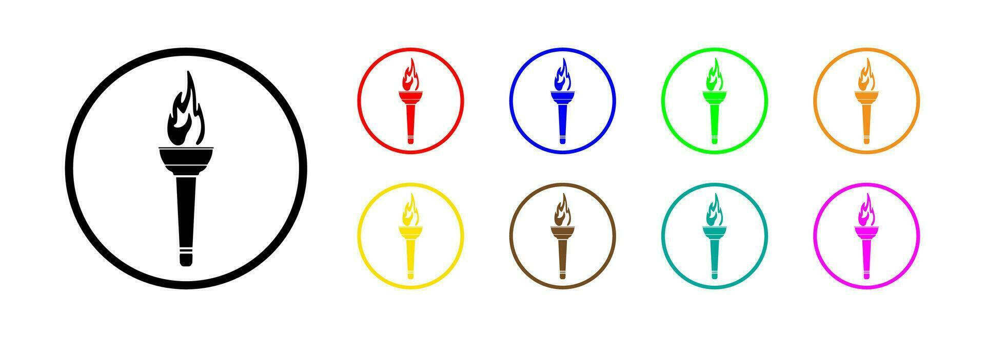 Burning torch icon. vector