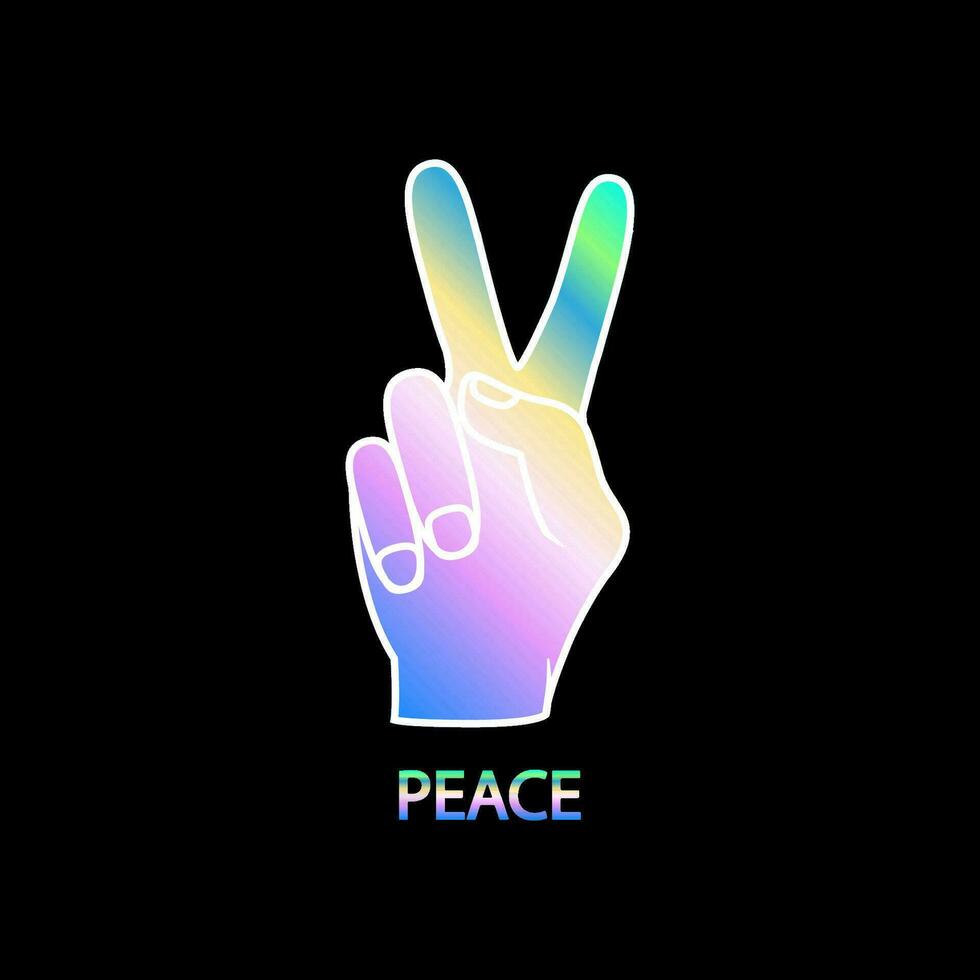 Hand and peace. vector