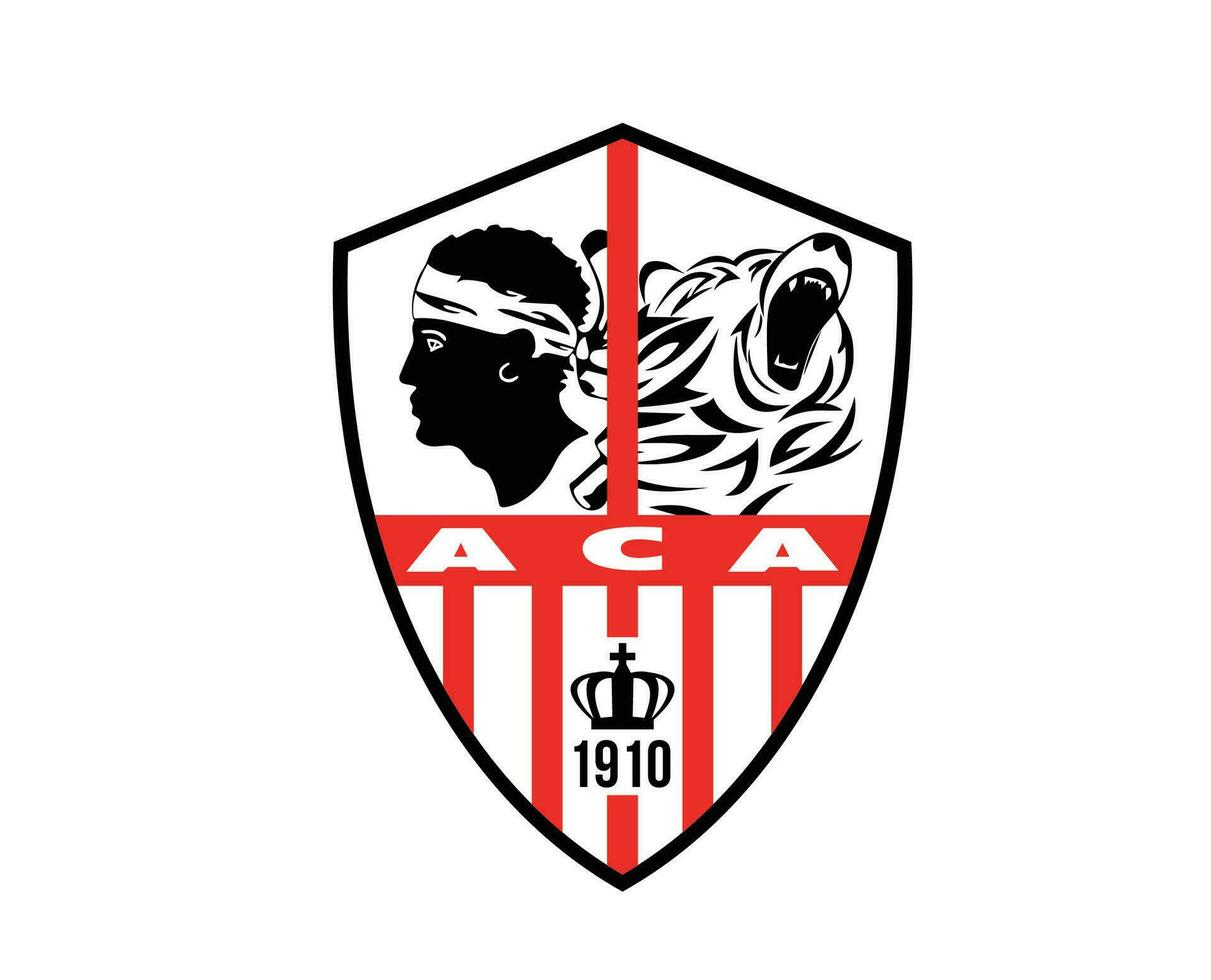 ajaccio club símbolo logo liga 1 fútbol americano francés resumen diseño vector ilustración