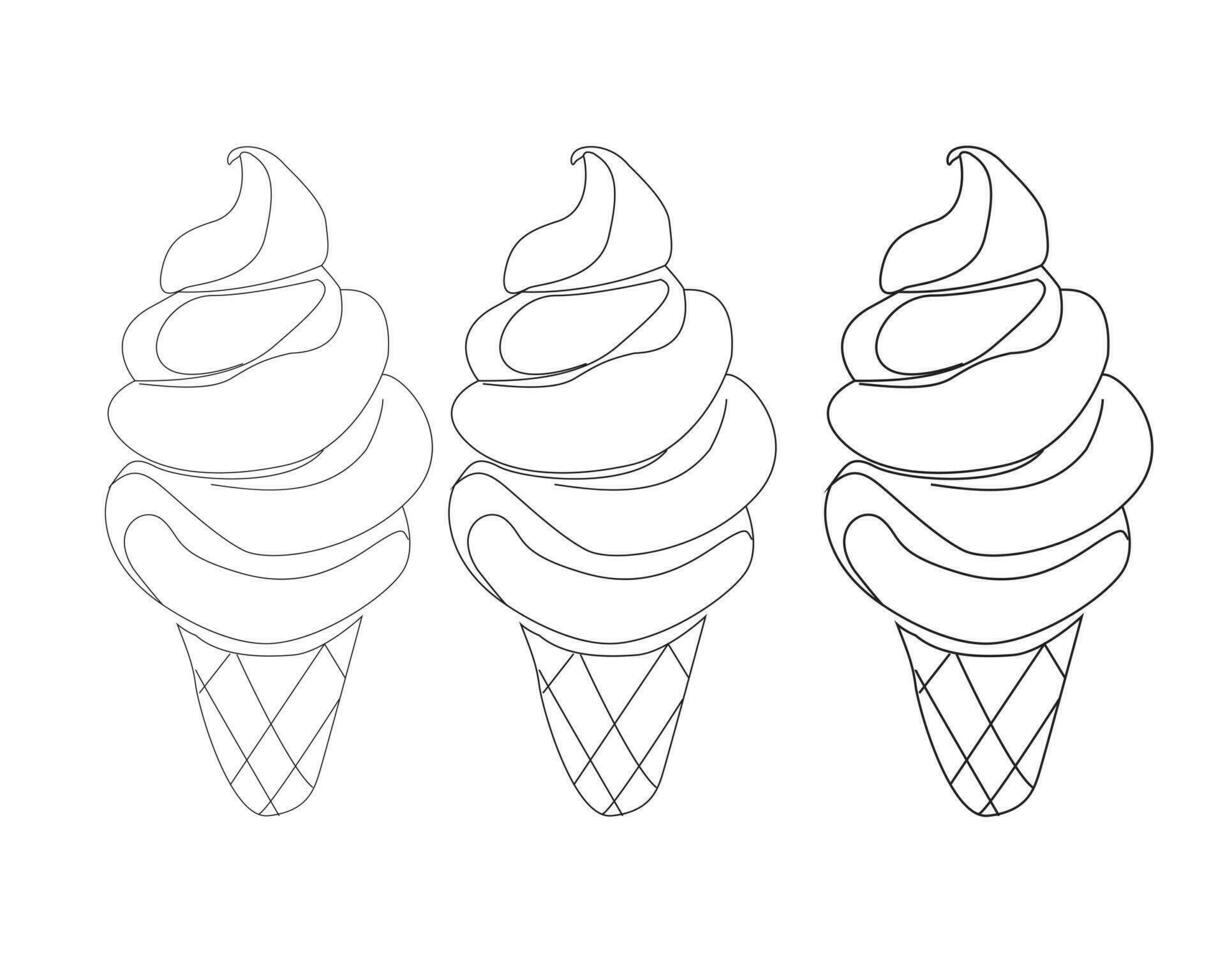 sweet ice cream set vector