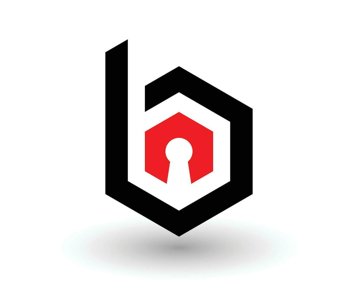 moderno seguridad 'b' logo diseño ilustración. vector