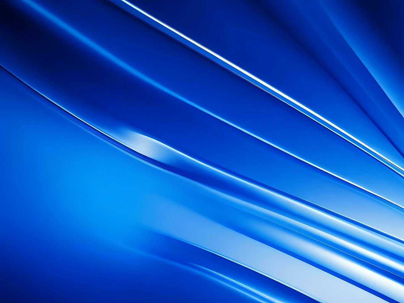 Abstract blue background with smooth shining lines, ai generated photo