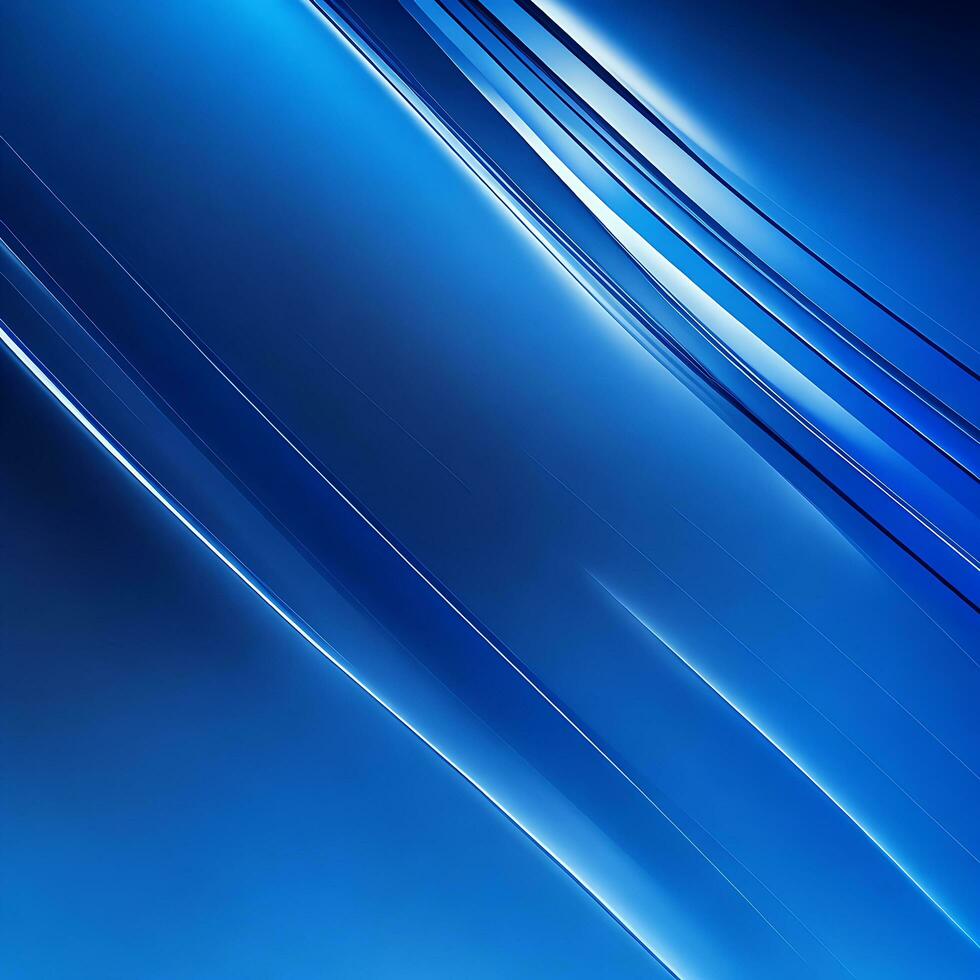 Abstract blue background with smooth shining lines, ai generated photo