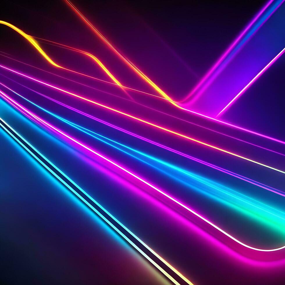 Golden glowing shiny lines effect. ai generated photo