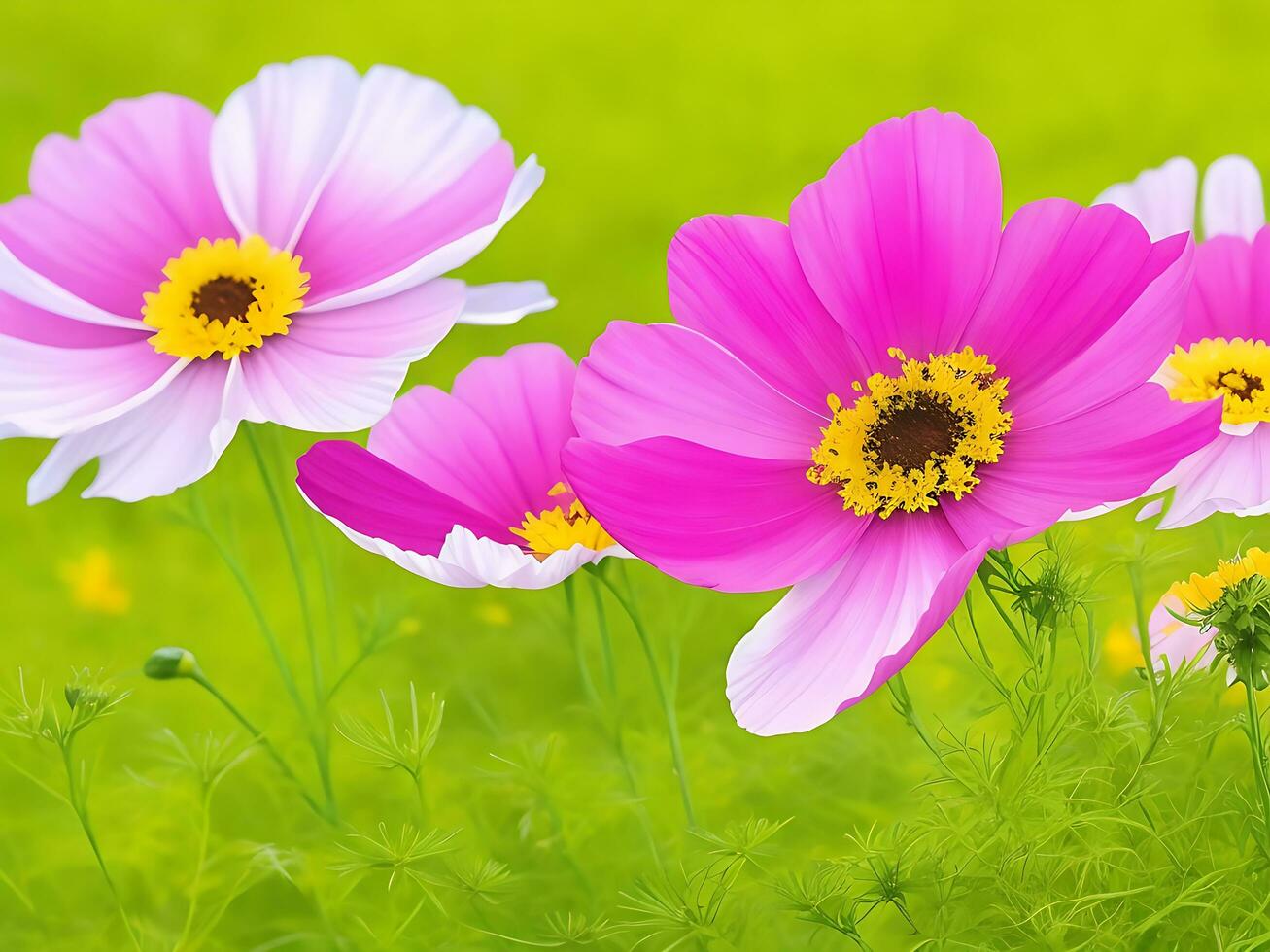 Wild flowers of clover and butterfly in a meadow in nature in the rays of sunlight in summer in the spring close-up of a macro. ai generated photo