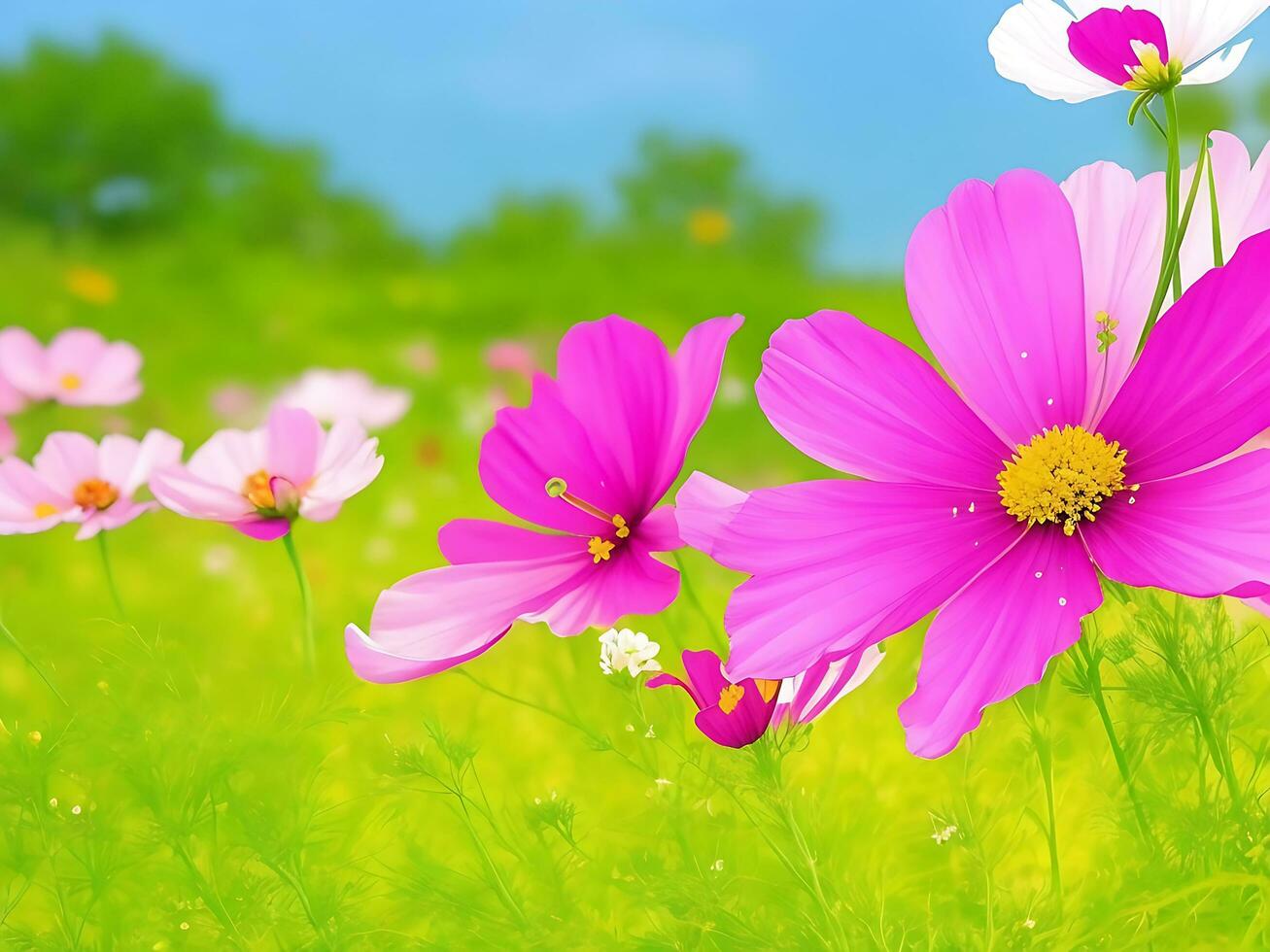 Wild flowers of clover and butterfly in a meadow in nature in the rays of sunlight in summer in the spring close-up of a macro. ai generated photo