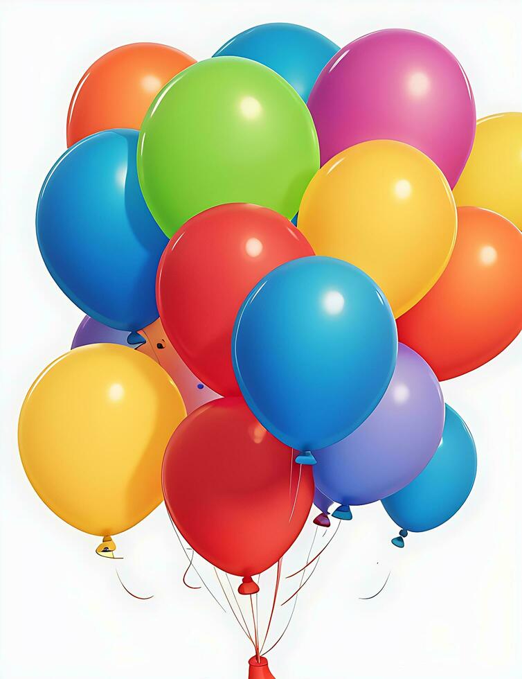 Bunch of colorful balloons on background, ai generated photo