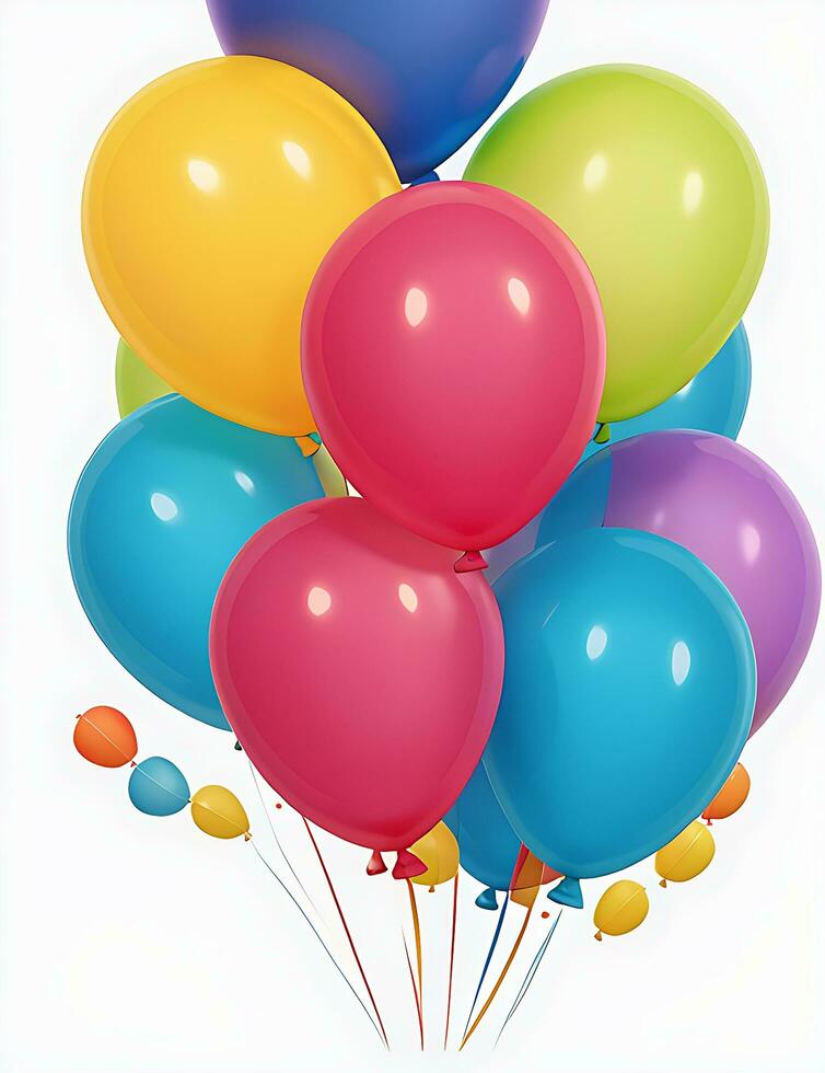 Bunch of colorful balloons on background, ai generated photo