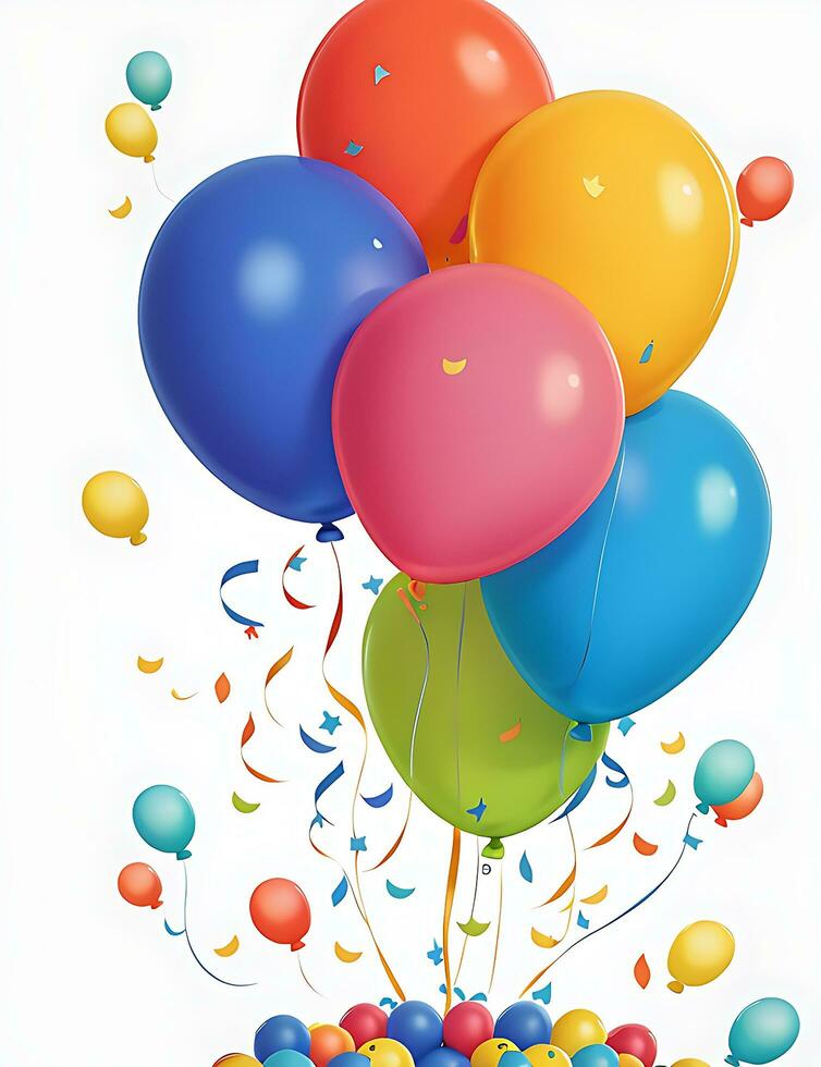 Bunch of colorful balloons on background, ai generated photo