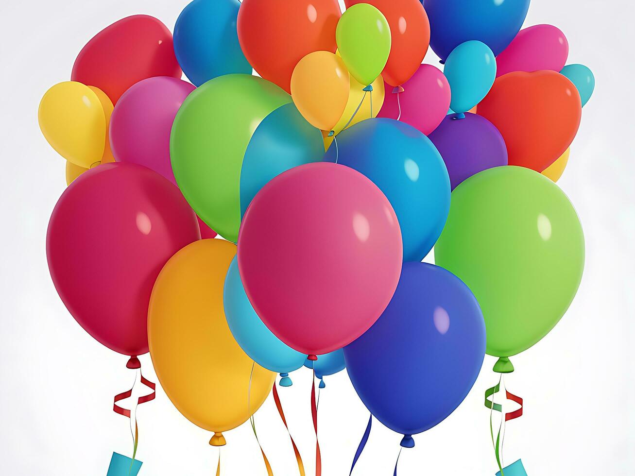 Bunch of colorful balloons on background, ai generated photo