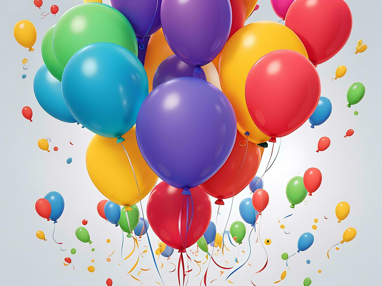 Bunch of colorful balloons on background, ai generated photo