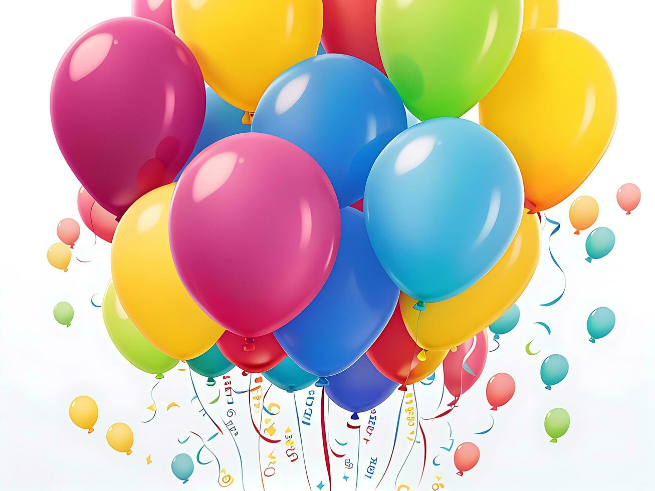 Bunch of colorful balloons on background, ai generated photo