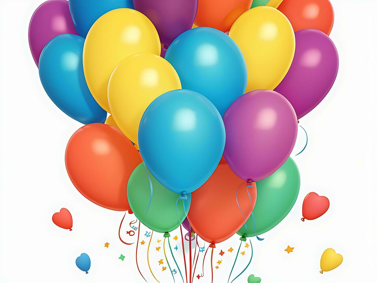 Bunch of colorful balloons on background, ai generated photo