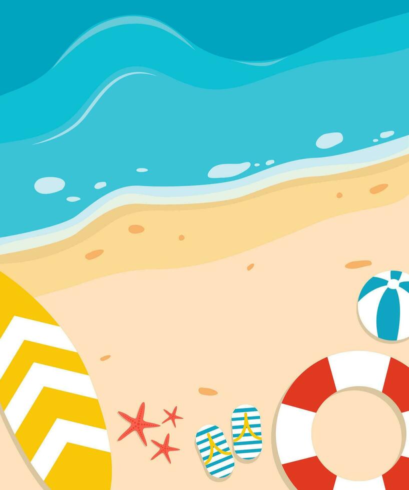 beach sea top view summer vector