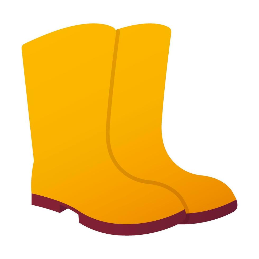 Yellow rain boots isolated on white background vector