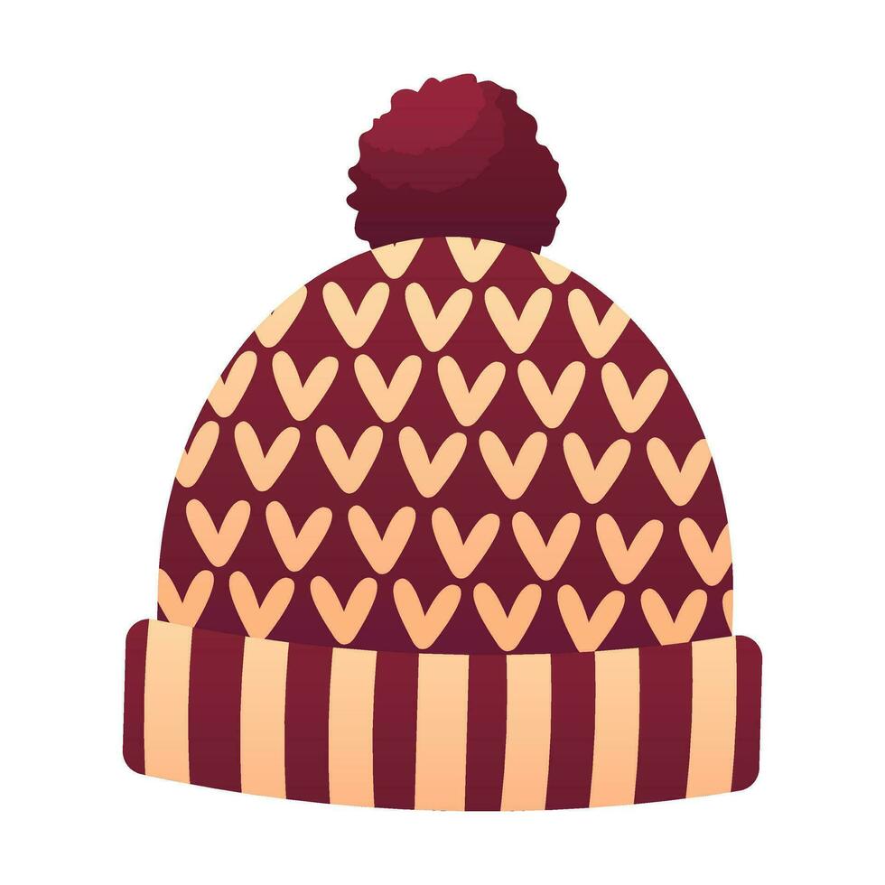 Knitted hat illustration vector