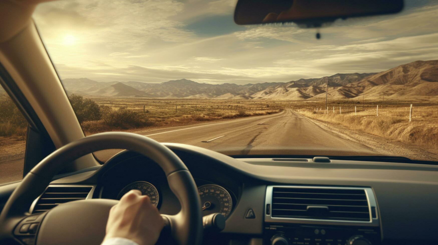 Driver driving on the road photo