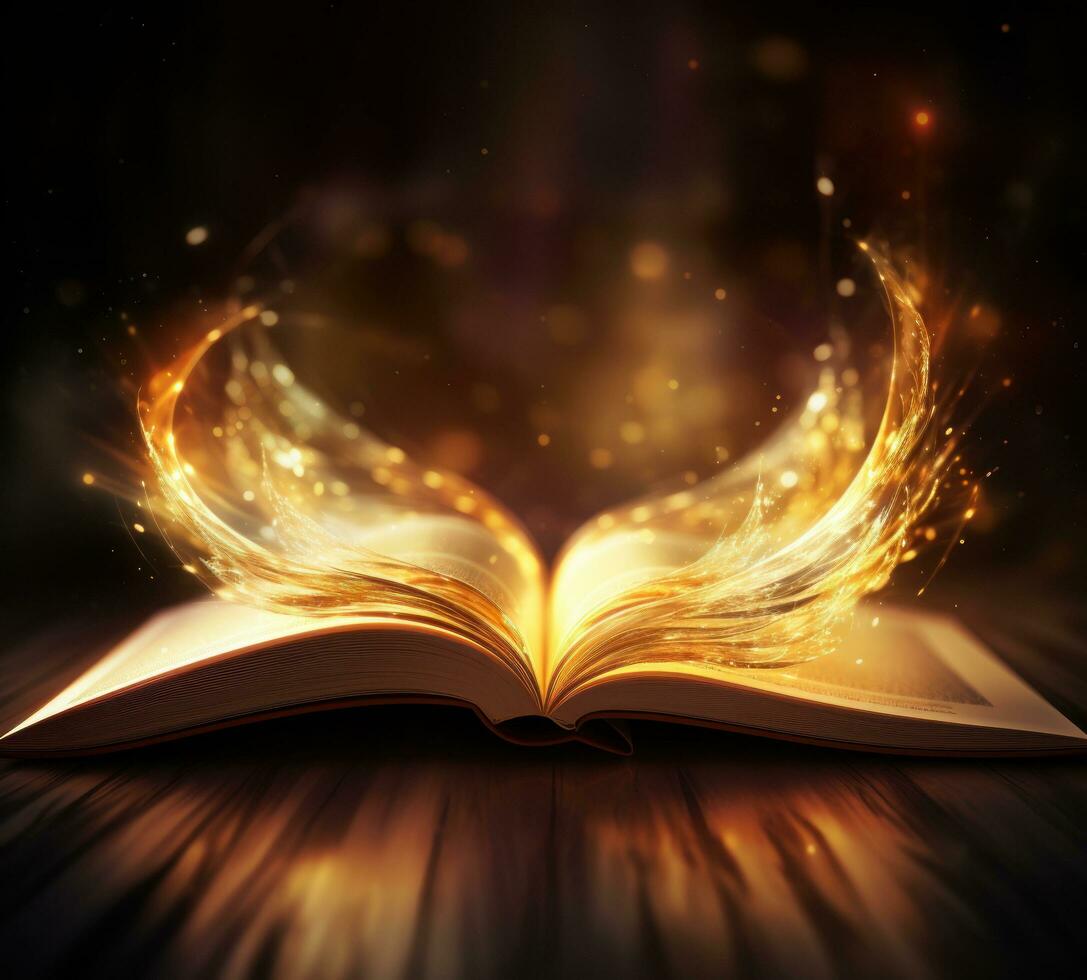 An opening magic book photo