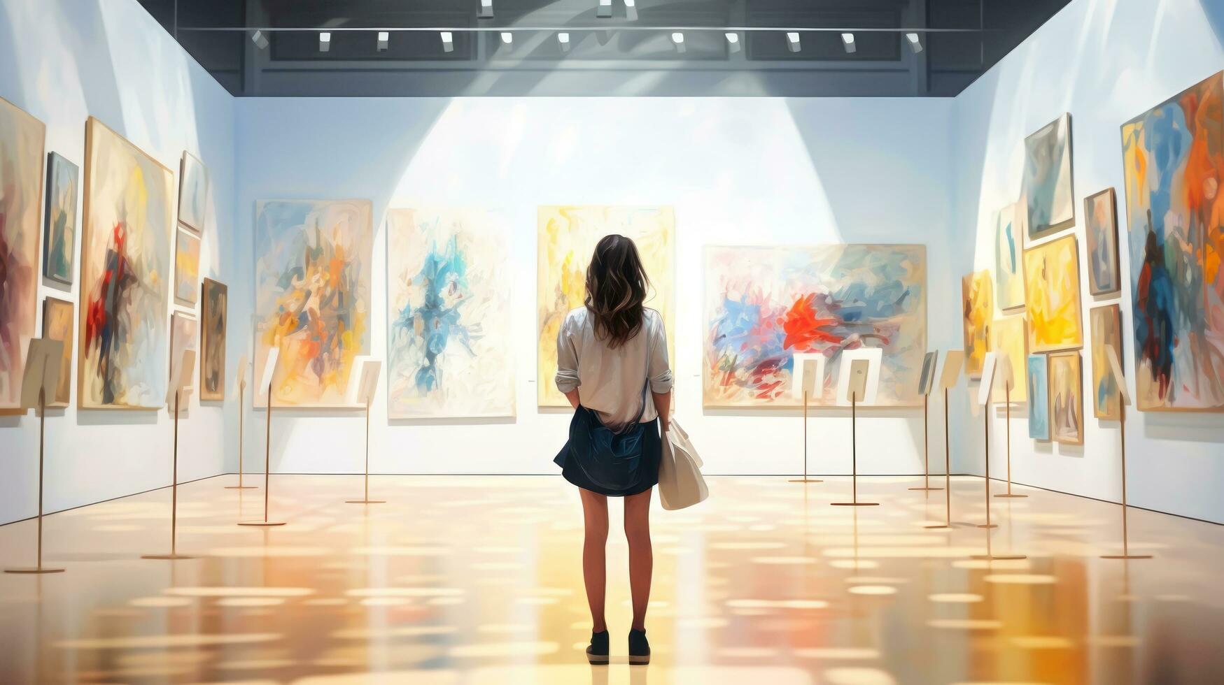 Woman at the art gallery photo