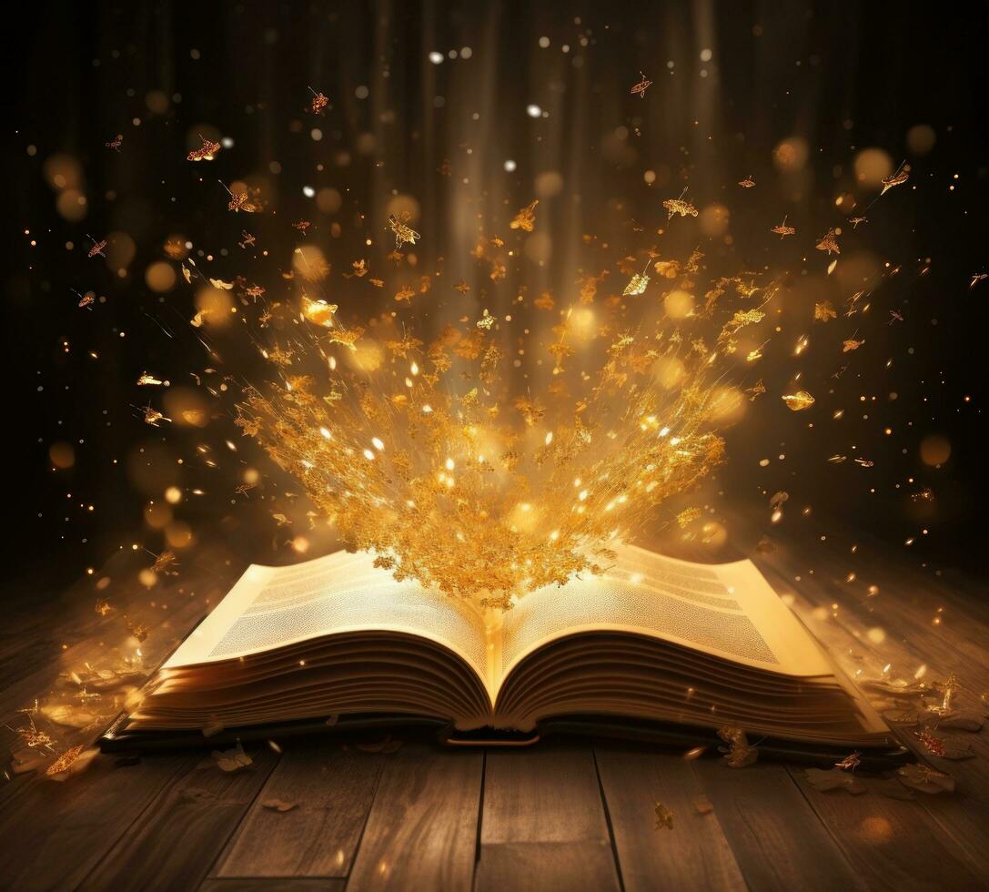 An opening magic book photo