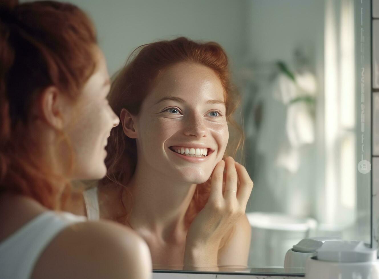  Woman Smiling In Mirror Stock Photos, Images and Backgrounds for Free ...
