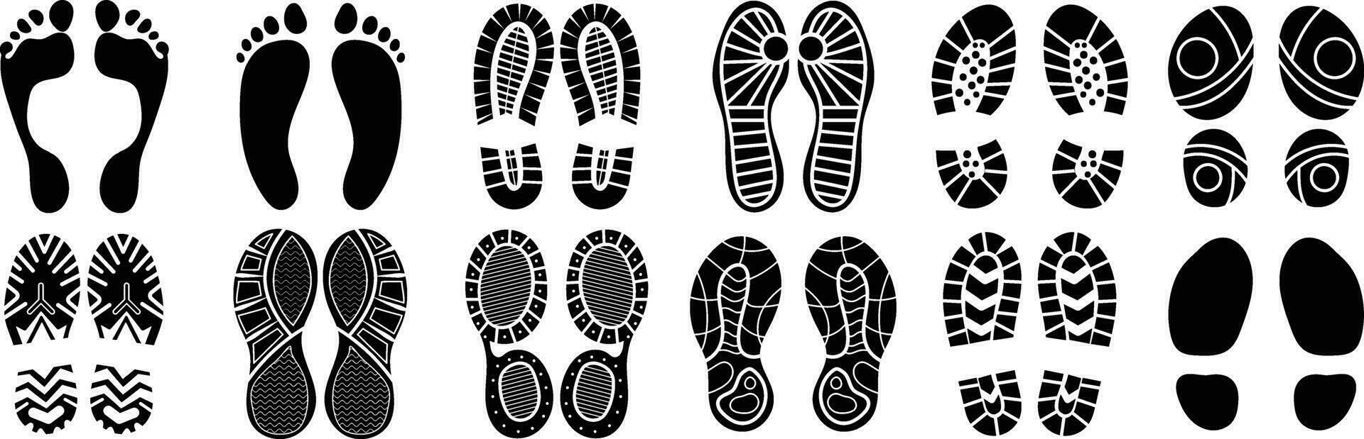 Different human footprints icon Vector