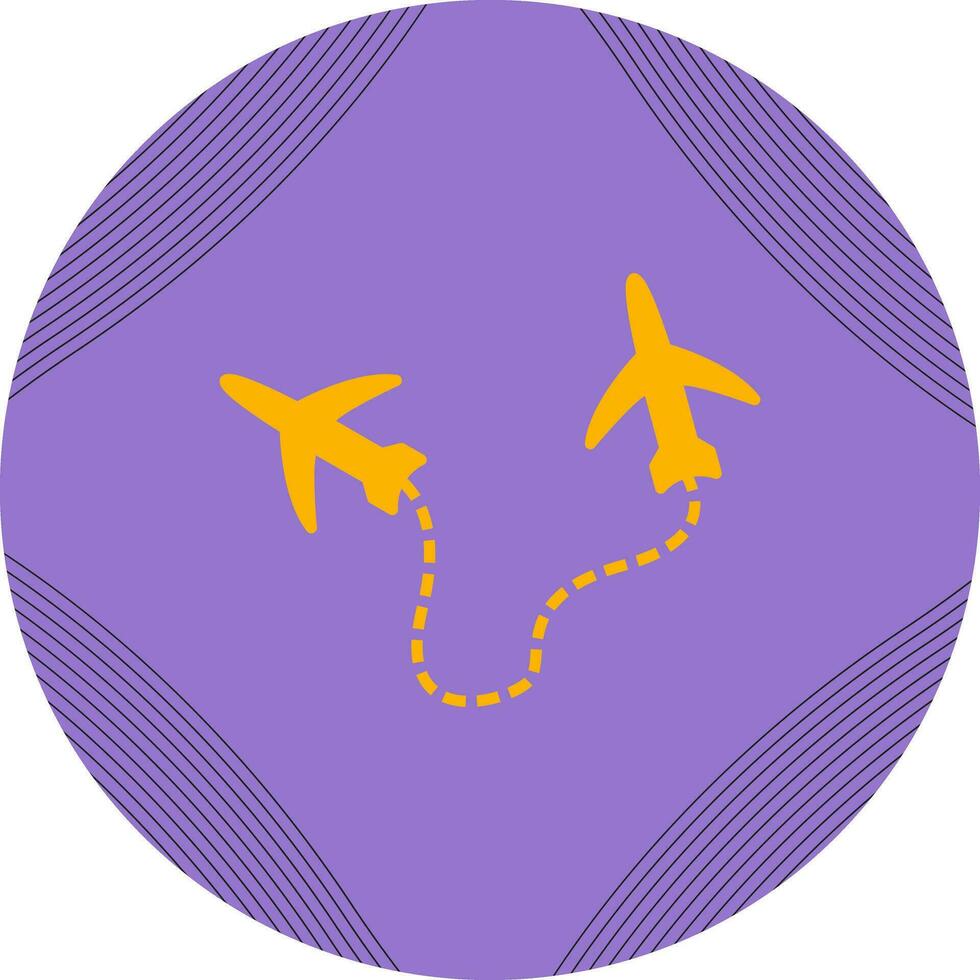 Round Travel Flights Vector Icon