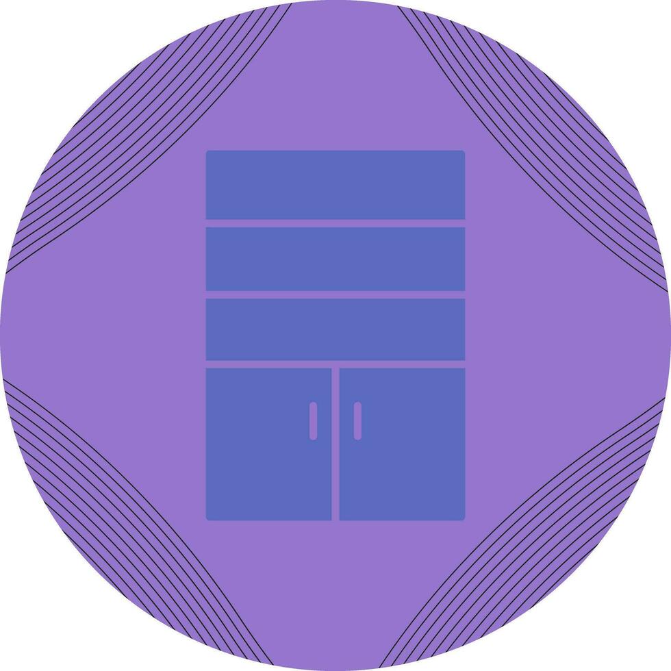 Cupboard with Shelves Vector Icon