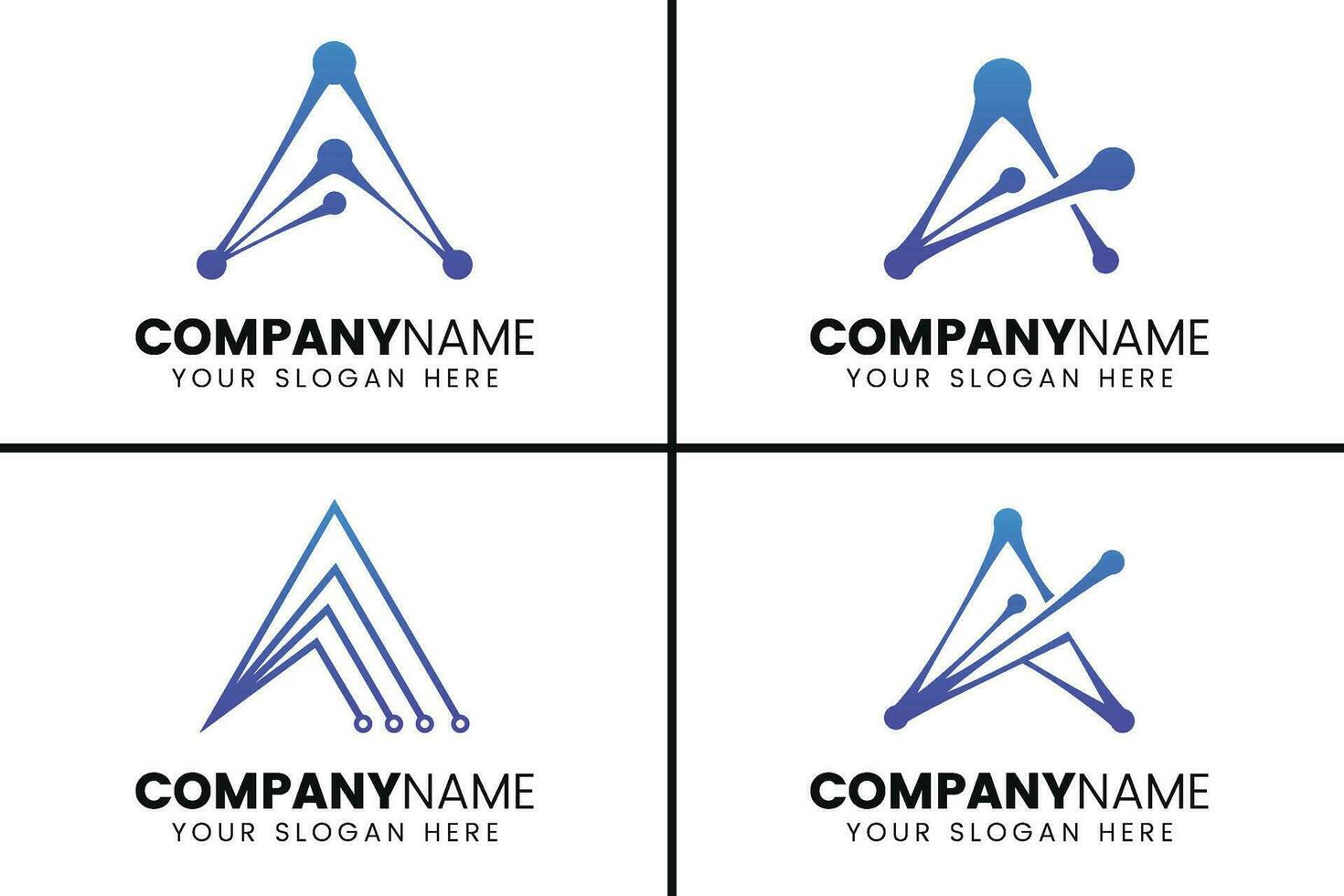 creativo monograma letra un logo diseño colección vector
