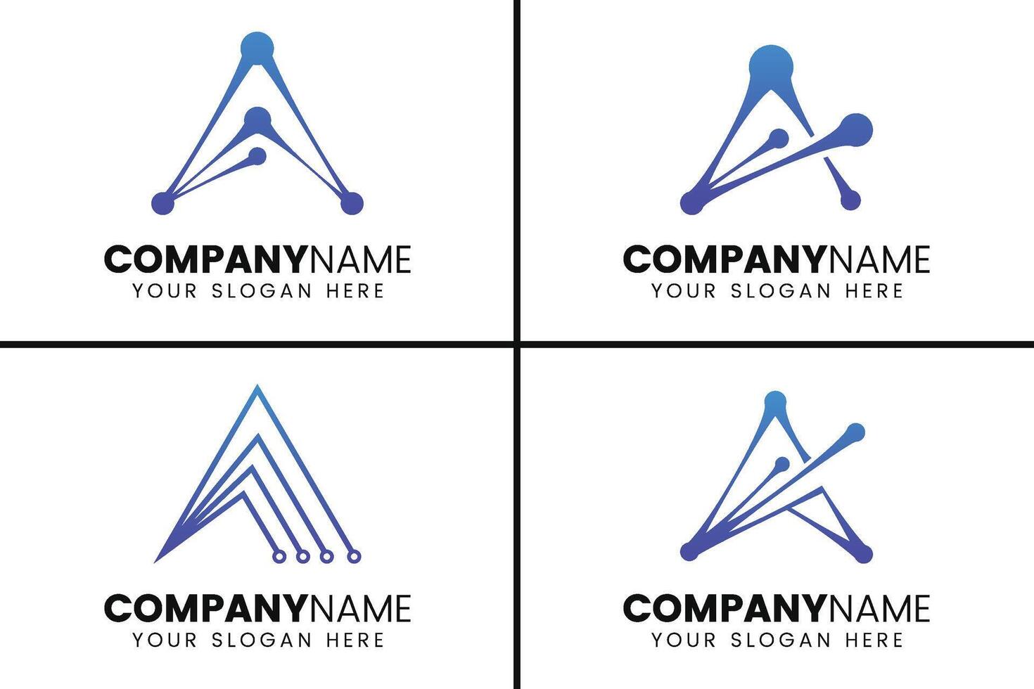 Creative monogram letter A logo design collection vector
