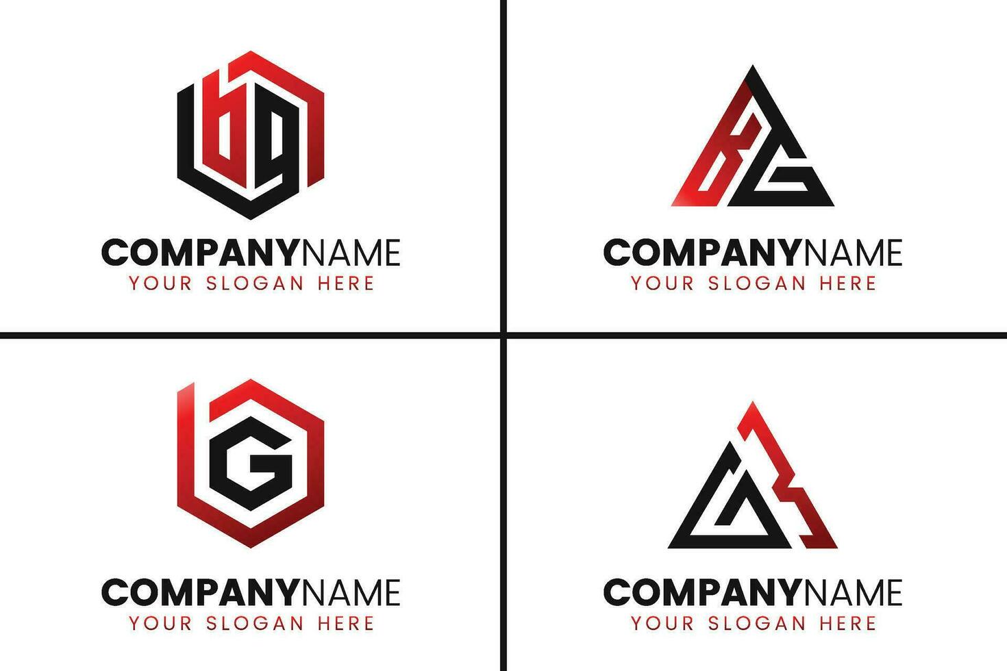 creativo monograma letra bg logo diseño colección vector