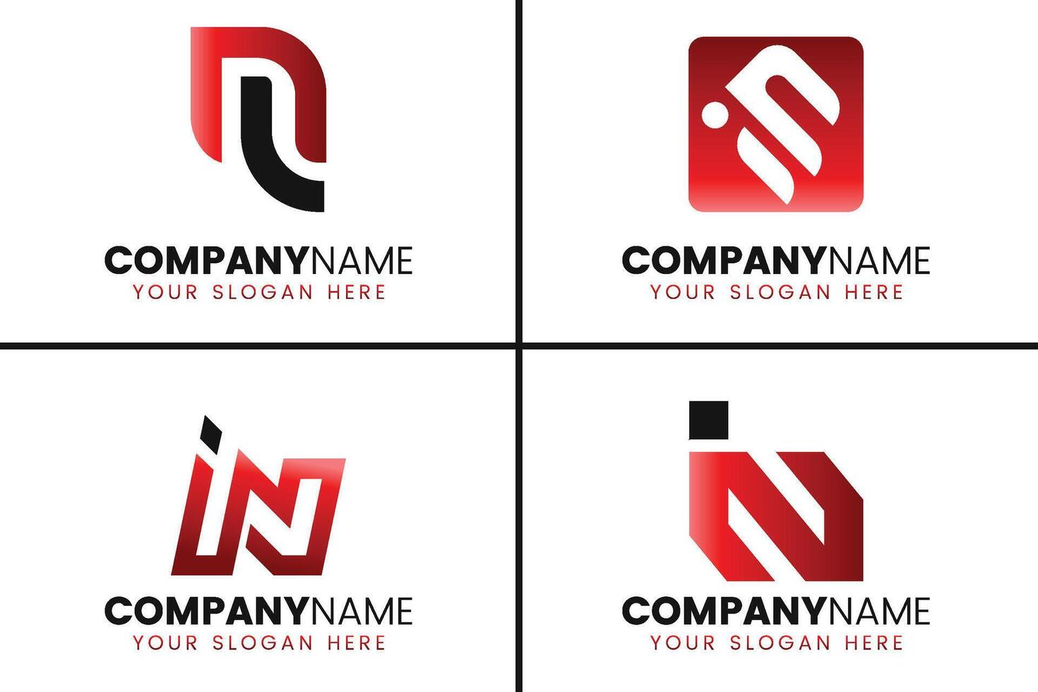 Creative monogram letter in logo design collection vector